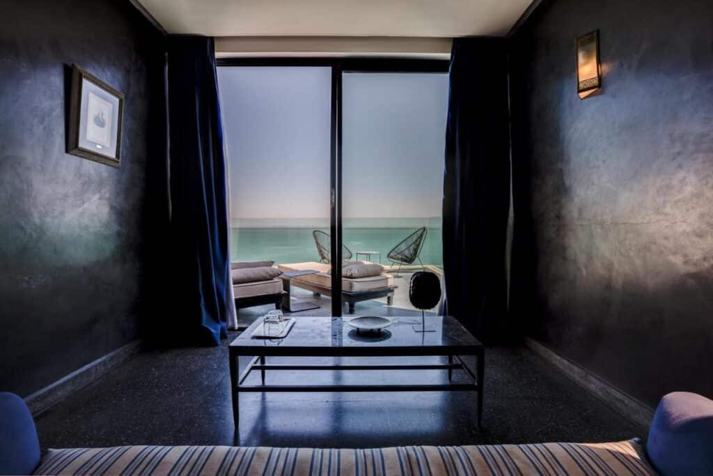 suite avec terrasse et vue mer à l'hôtel Palais Rhoul & spa de Dakhla au Maroc