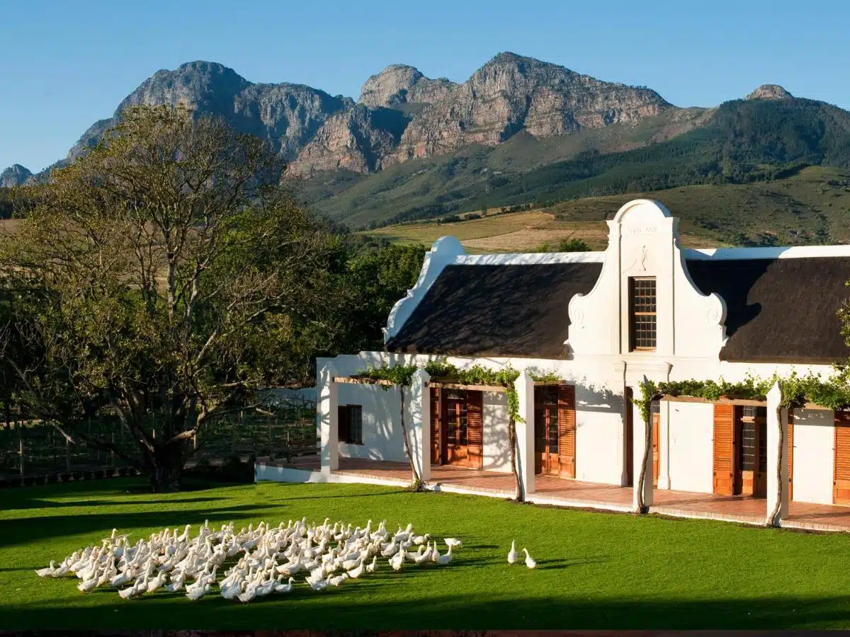 panorama de l'hôtel Babylonstoren à 1h du Cap en Afrique du Sud