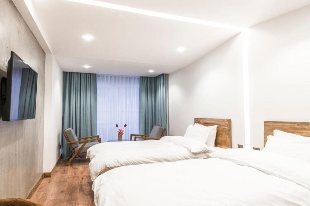 chambre double avec lits jumeaux