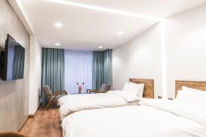 chambre double avec lits jumeaux